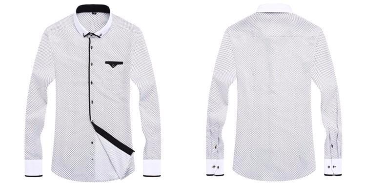 Casual White/Black Dress Shirt | Slim Fit | Sizes 38-45 - Classy Men Collection