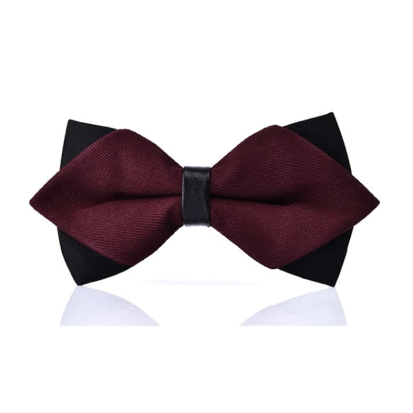 Classy Men Wine Red Pre-Tied Diamond Bow Tie