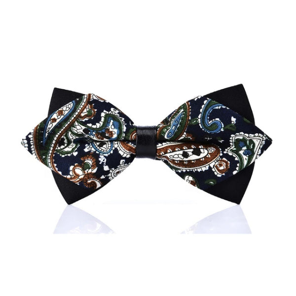 Classy Men Multicolor Paisley Pre-Tied Diamond Bow Tie