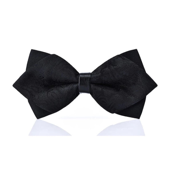 Classy Men Black Paisley Pre-Tied Diamond Bow Tie - Classy Men Collection