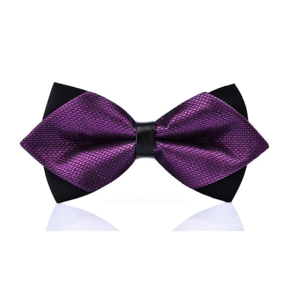 Classy Men Violet Carbon Pre-Tied Diamond Bow Tie