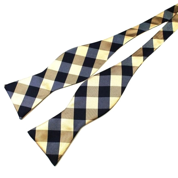 Classy Men Casual Checkered Silk Self-Tie Bow Tie - Classy Men Collection