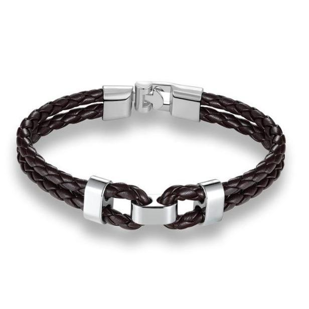 Classy Men Dark Brown Leather Bracelet - Classy Men Collection