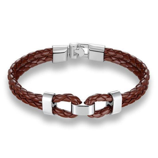 Classy Men Brown Leather Bracelet - Classy Men Collection