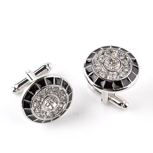 Classy Men Cufflinks Crystal & Platinum - Classy Men Collection