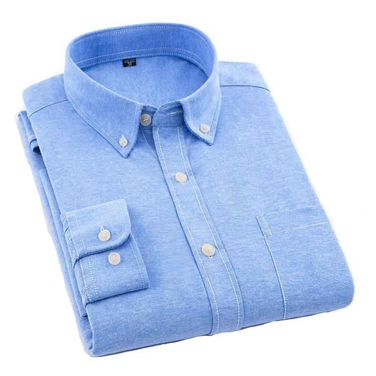Plain Blue Oxford Dress Shirt | Regular Fit | Sizes 38-44