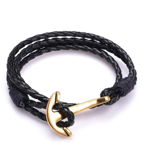 Classy Men Anchor Leather Bracelet - 3 Styles - Classy Men Collection