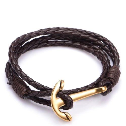 Classy Men Anchor Leather Bracelet - 3 Styles - Classy Men Collection