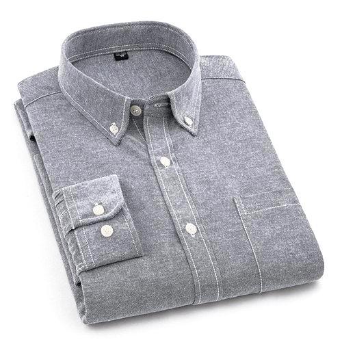 Plain Grey Oxford Dress Shirt | Regular Fit | Sizes 38-44