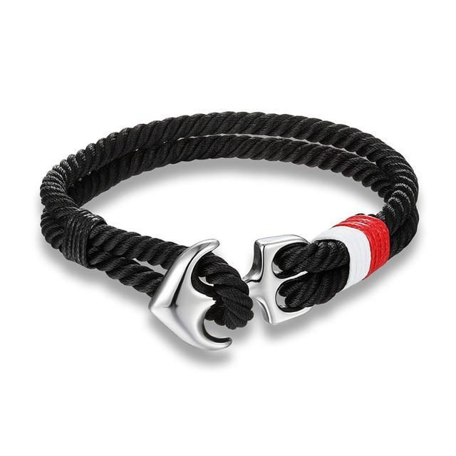 Classy Men Red & White Anchor Bracelet - Classy Men Collection