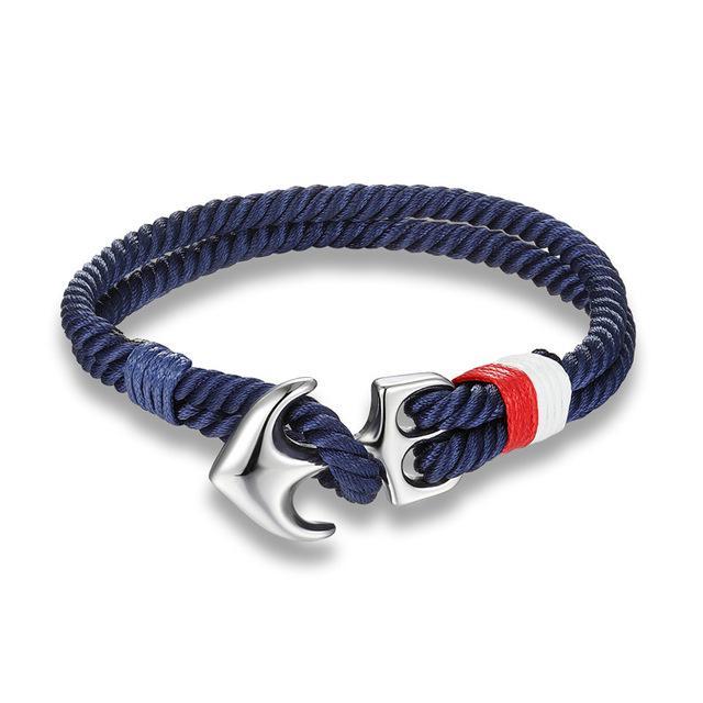 Classy Men Red & White Anchor Bracelet - Classy Men Collection