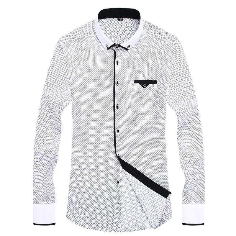 Casual White/Black Dress Shirt | Slim Fit | Sizes 38-45 - Classy Men Collection