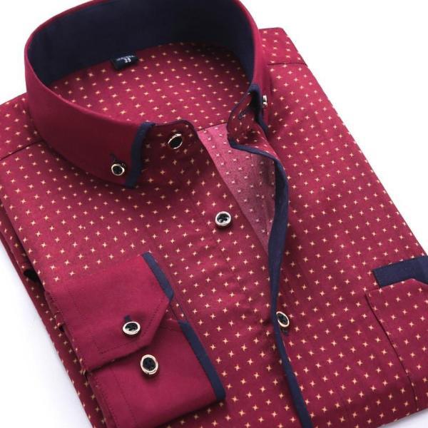 Casual Burgundy Dress Shirt | Slim Fit | Sizes 38-45 - Classy Men Collection