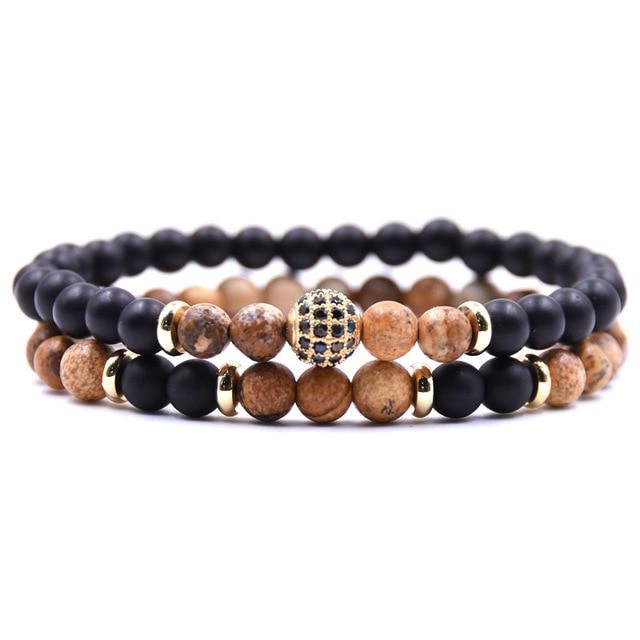 Set di braccialetti Sub Zero in legno da uomo di classe