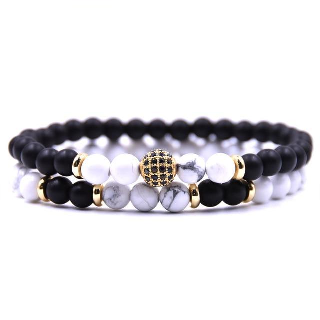 Set di bracciali bianchi Sub Zero di classe da uomo