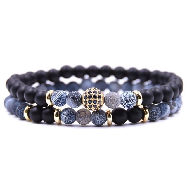 Classy Men Blue Sub Zero Bracelet Set - Classy Men Collection