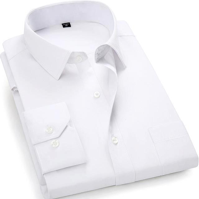 Basic White Dress Shirt | Modern Fit | Sizes 38-48 - Classy Men Collection