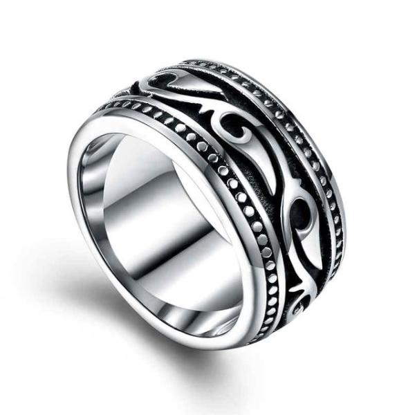 Classy Men Large Steel Tribal Ring - Classy Men Collection