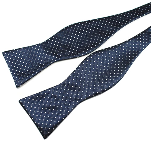 Classy Men Blue Dotted Silk Self-Tie Bow Tie - Classy Men Collection