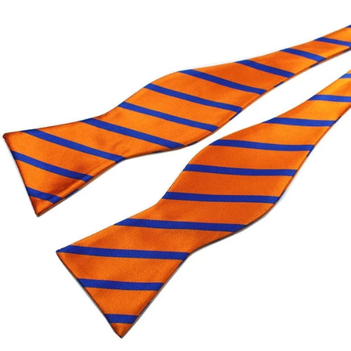 Papillon da annodare in seta blu arancione di classe da uomo