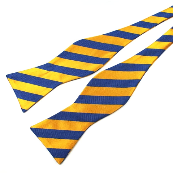 Classy Men Blue Yellow Silk Self-Tie Bow Tie - Classy Men Collection
