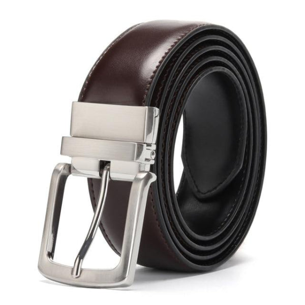 Classy Men Reversible Leather Belt Dark Brown - Classy Men Collection