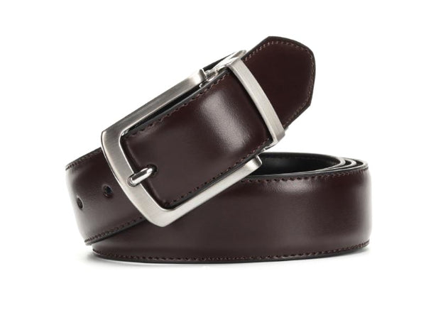 Classy Men Reversible Leather Belt Dark Brown - Classy Men Collection