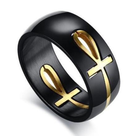 Classy Men Egyptian Black Gold Ring - Classy Men Collection