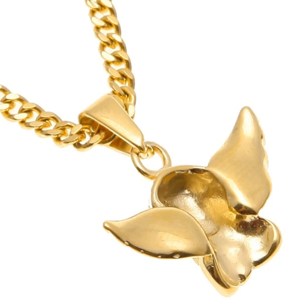 Gold Baby Angel Pendant Necklace Unisex Classy Men Collection
