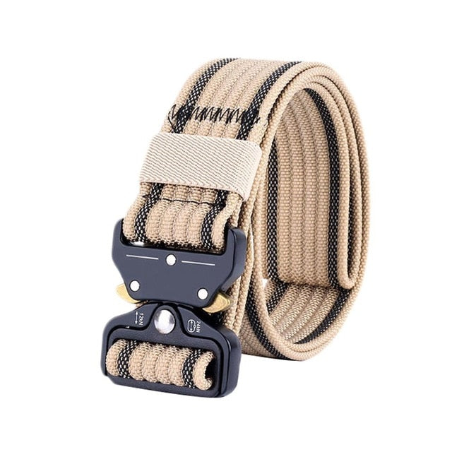 Classy Men Khaki Nylon Web Belt - Classy Men Collection