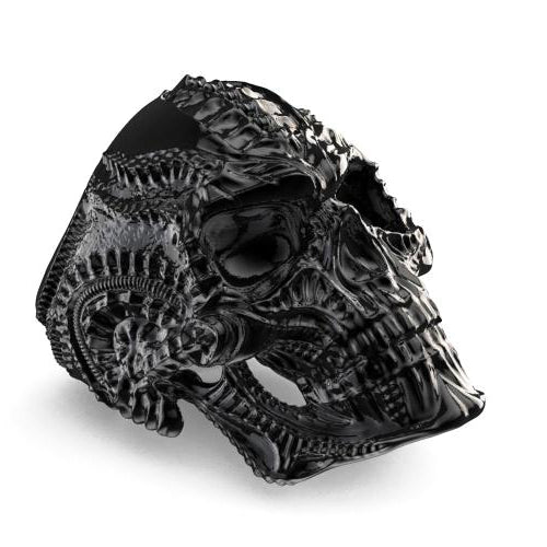 Classy Men Large Skull Ring Black - Classy Men Collection