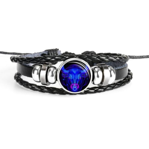 Bracciale da uomo di classe con simbolo zodiacale Toro