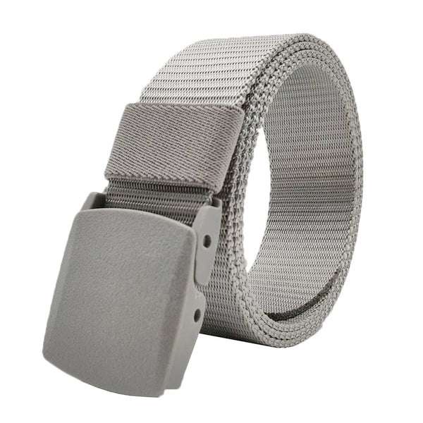 Classy Men Grey Web Belt With Plastic Buckle - Classy Men Collection