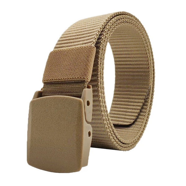 Classy Men Camel Web Belt With Plastic Buckle - Classy Men Collection