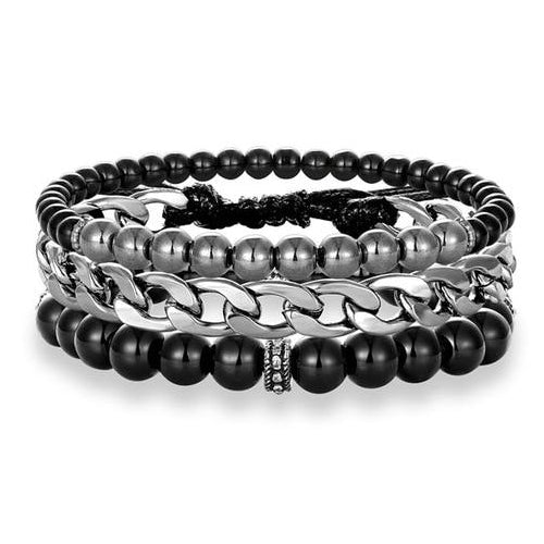 Set di bracciali impilati da uomo di classe