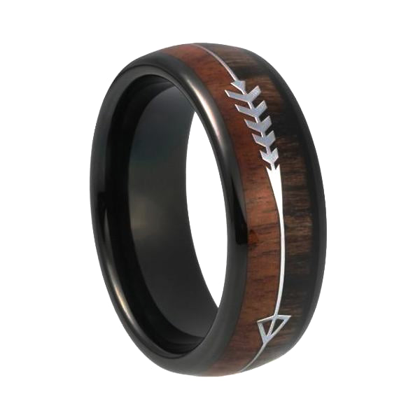 Classy Men Two-Tone Black Wood Ring