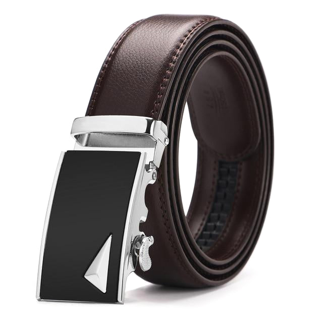Classy Men Brown & Silver Leather Suit Belt - Classy Men Collection