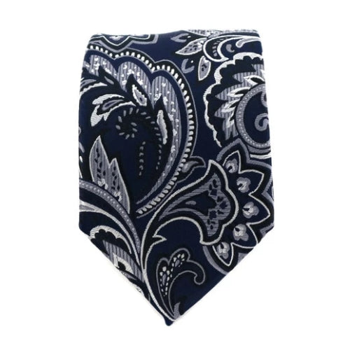 Classy Men Dark Grey Floral Silk Tie