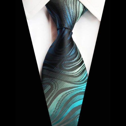 Classy Men Blue Wavy Silk Tie - Classy Men Collection