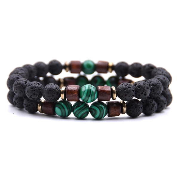 Classy Men Beaded Green Wooden Bracelet Set - Classy Men Collection