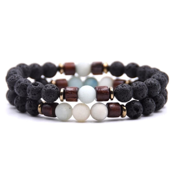 Classy Men Beaded Pastel Wooden Bracelet Set - Classy Men Collection