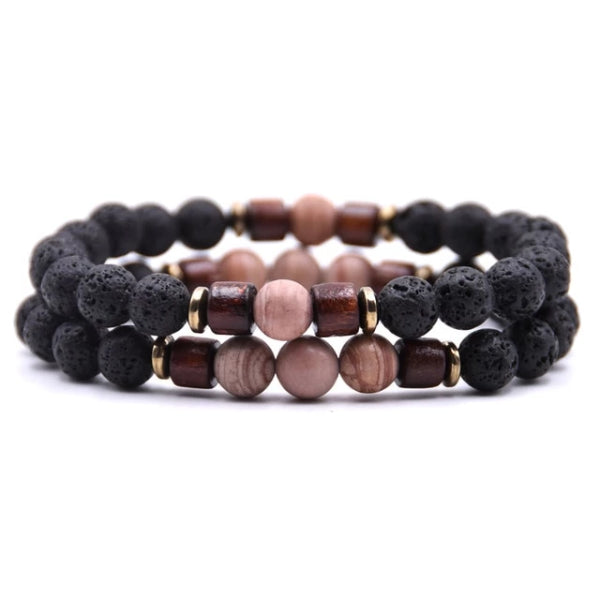 Classy Men Beaded Desert Wooden Bracelet Set - Classy Men Collection