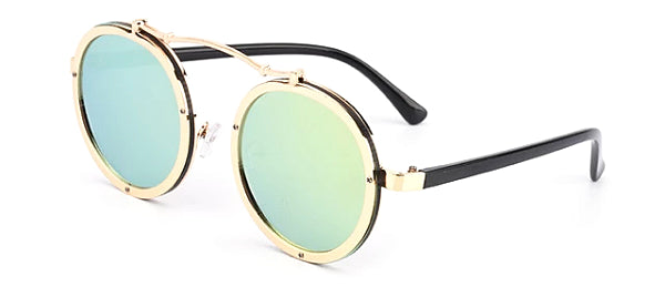 Classy Men Gold Retro Round Sunglasses - Classy Men Collection