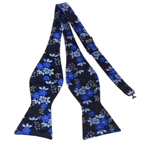 Classy Men Blue Floral Silk Self-Tie Bow Tie - Classy Men Collection