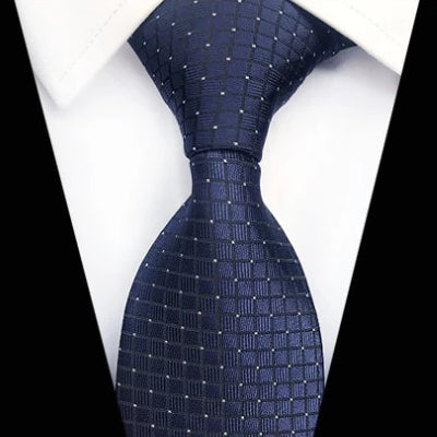 Classy Men Classic Blue Mini Check Silk Tie - Classy Men Collection