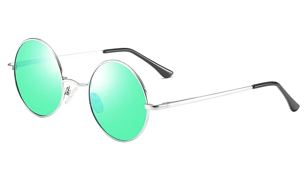 Green Round Polarized Sunglasses With Mirrored Lenses | CMC  display picture 1