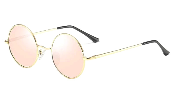 Classy Men Pink Round Polarized Sunglasses