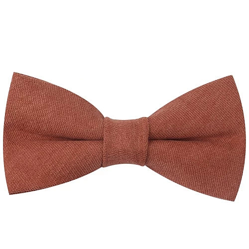 Classy Men Rust Cotton Pre-Tied Bow Tie