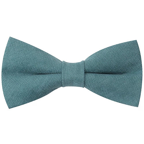 Classy Men Teal Cotton Pre-Tied Bow Tie