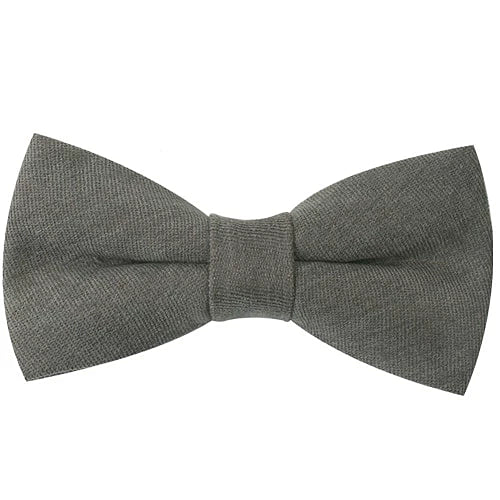 Classy Men Grey Cotton Pre-Tied Bow Tie